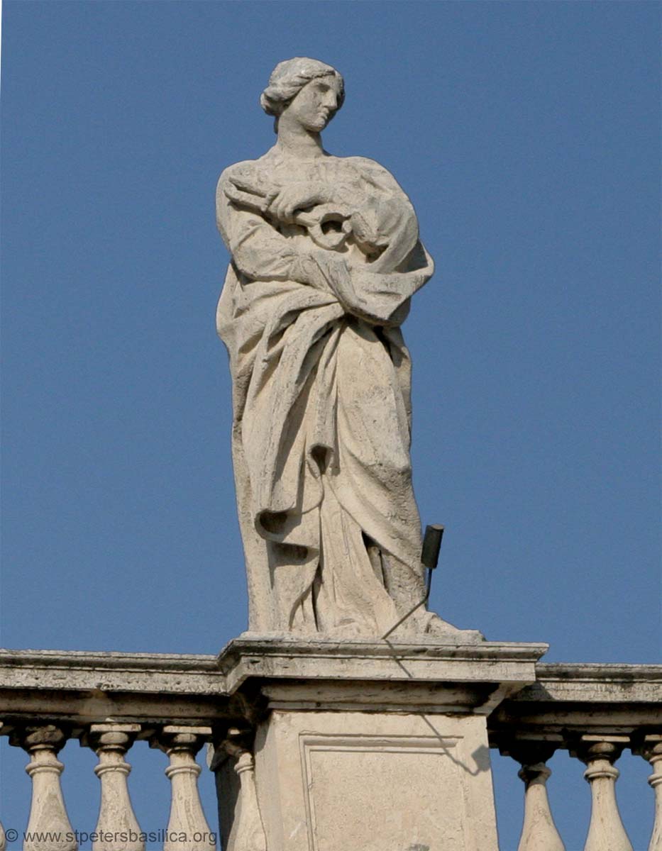 Lazzaro Morelli (1619-90): Santa Febronia (1667-68), statue nr 26 p&#229; kolonnadene p&#229; Petersplassen (se tegning)